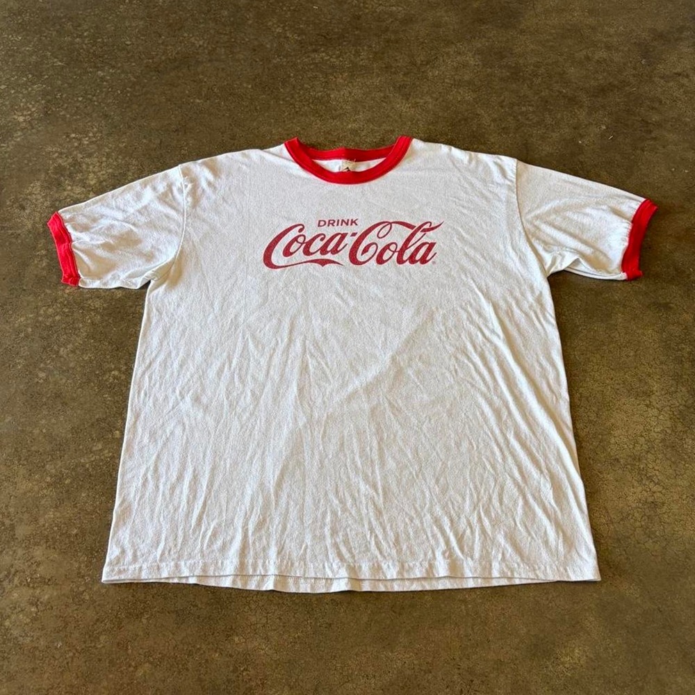 90s coca cola white ringer tee